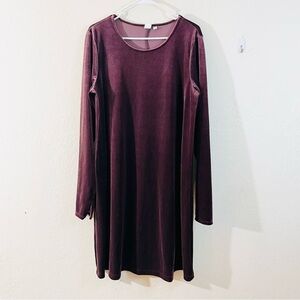 Gap Elegant Velvet Long Sleeve Shift Midi Dress Women XL Tall Occasion Wedding